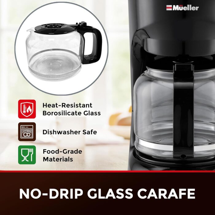 Mueller 12-Cup Drip Coffee Maker - Borosilicate Carafe - Image 7